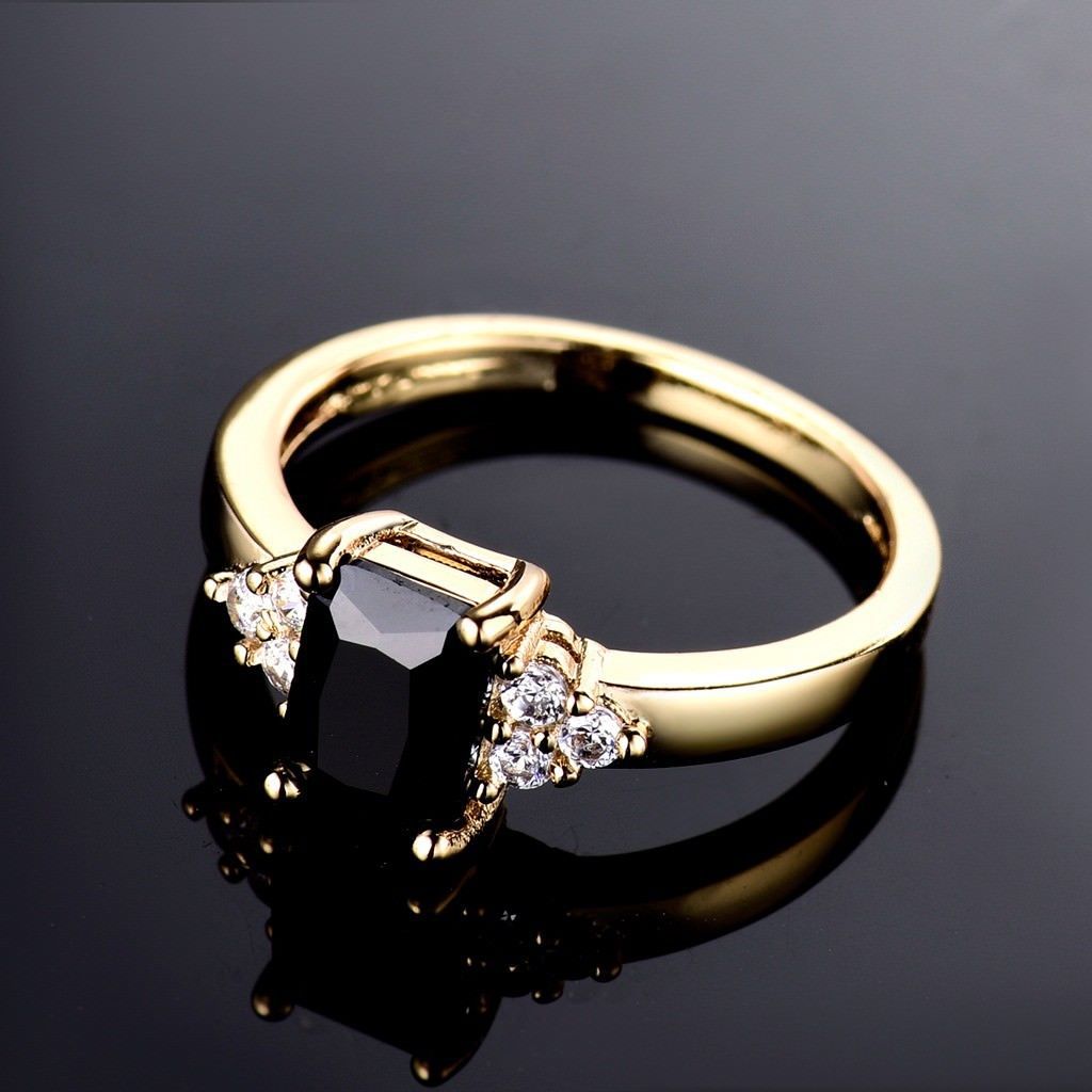 Plated Gold Simulated Zircon Female Wedding Rings