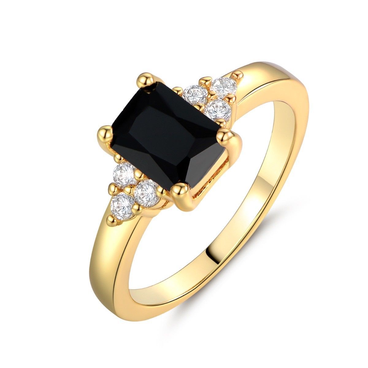 Plated Gold Simulated Zircon Female Wedding Rings