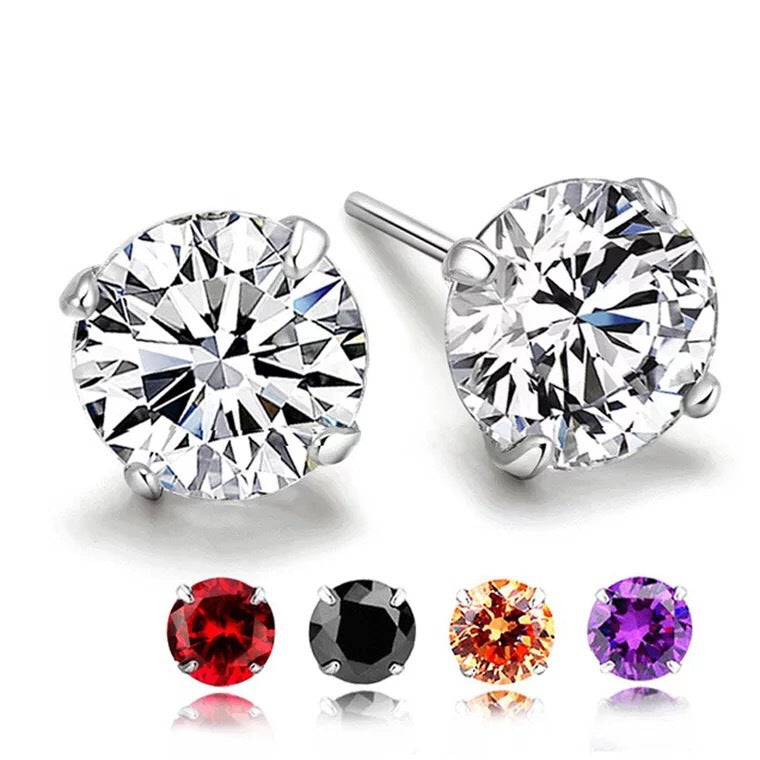 Women's & Men's Zircon Simple Fashion Sterling Sier For Stud Earrings