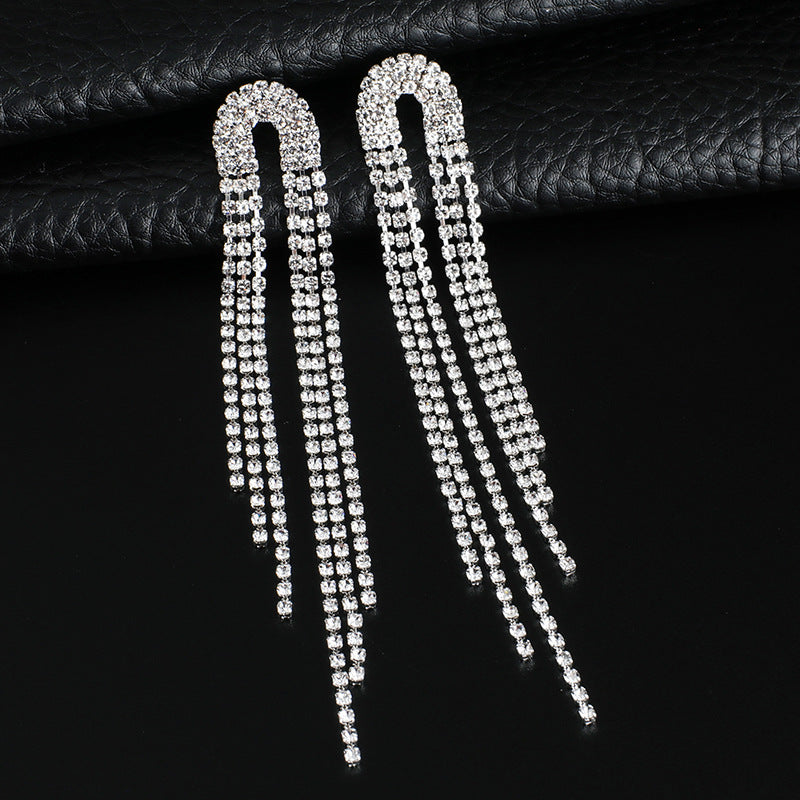 Fashion Rhinestone Long Fringe Simple Elegant Rings