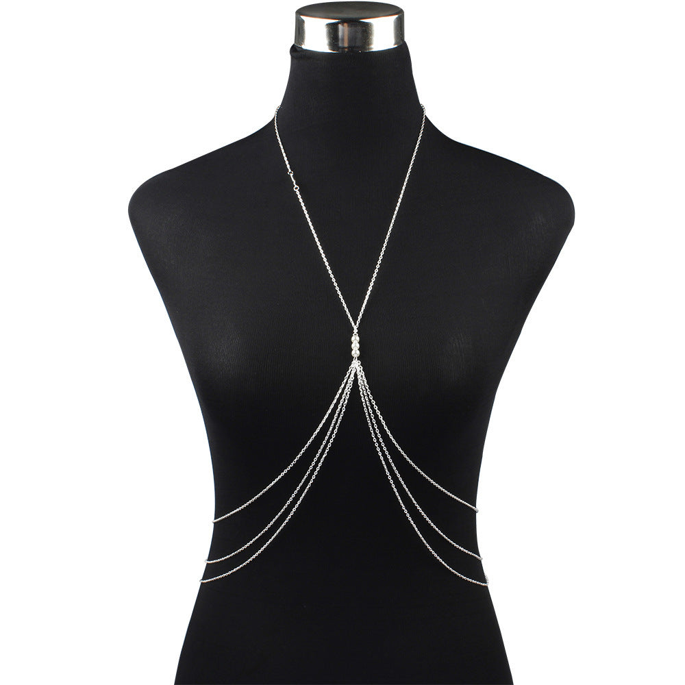 Women's Alloy Plating Body Chains Pieces Integrated Necklace