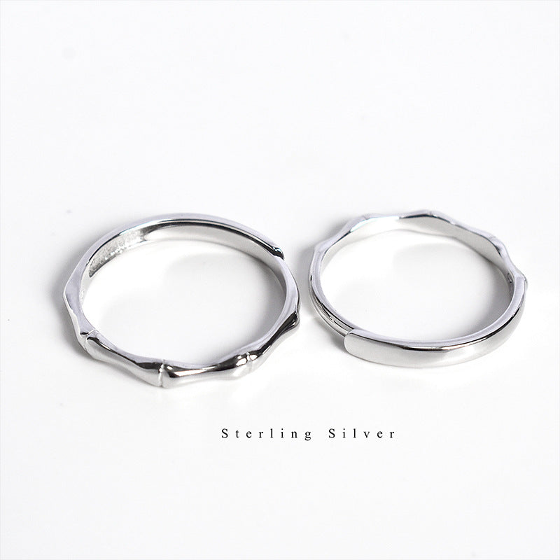 Ancient Style Bamboo Couple Cold Wind Joint Male Rings