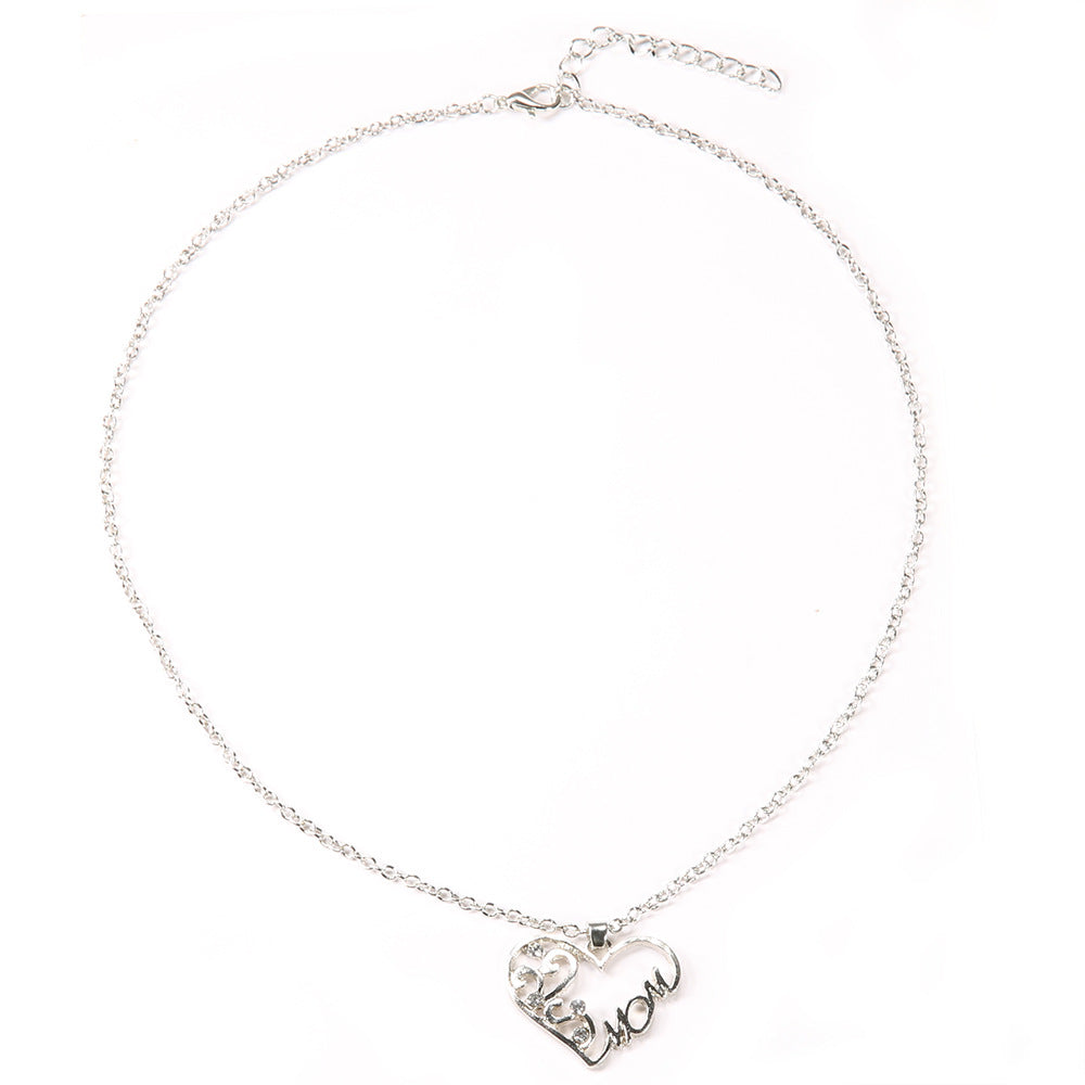 Women's Trendy Street Shot Heart Shape With Diamond Letter Necklaces