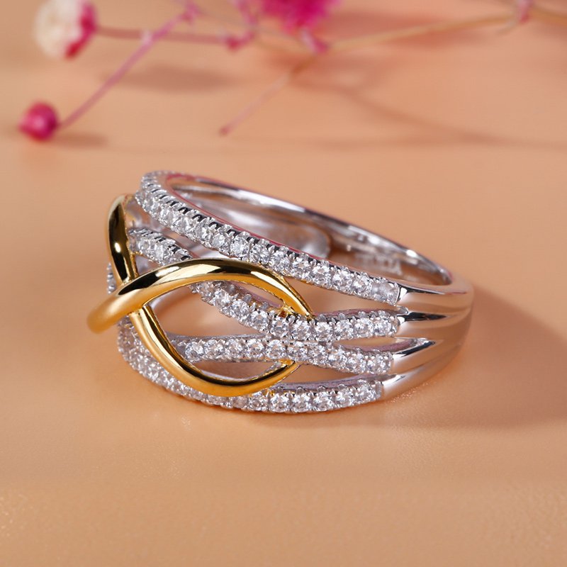 Women's Pretty Comfortable Fashion Two-tone Gold Rings