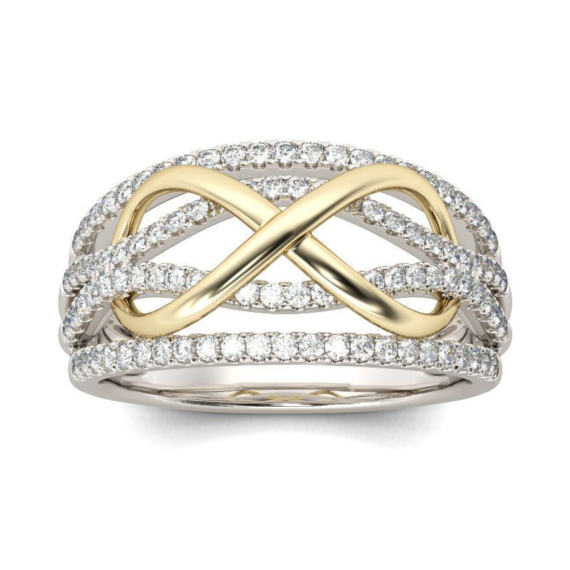 Women's Pretty Comfortable Fashion Two-tone Gold Rings