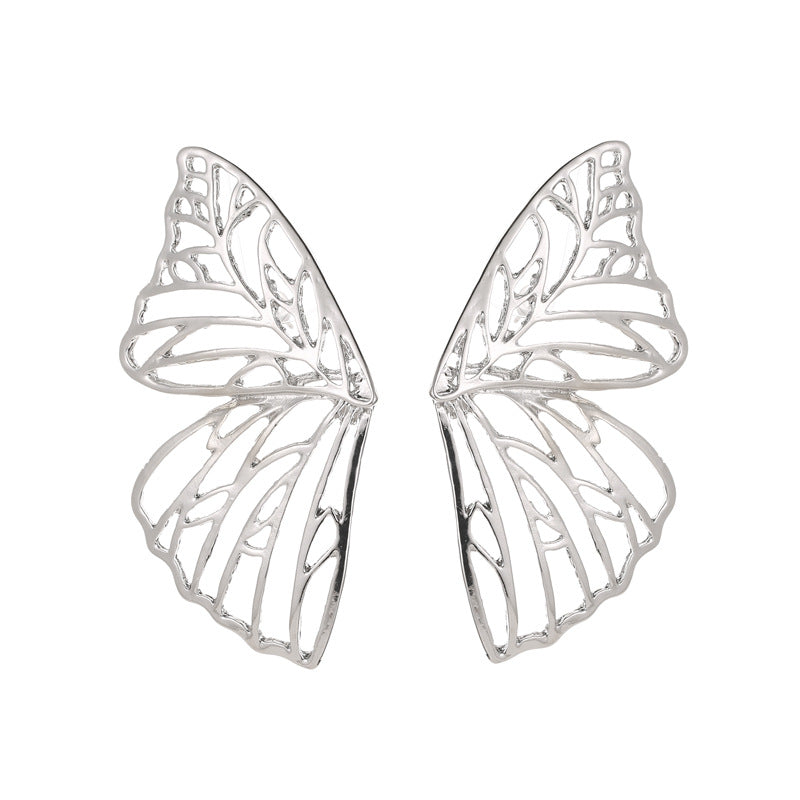 Eye-catching Hollow Butterfly Wings Trendy Fan-shaped Earrings