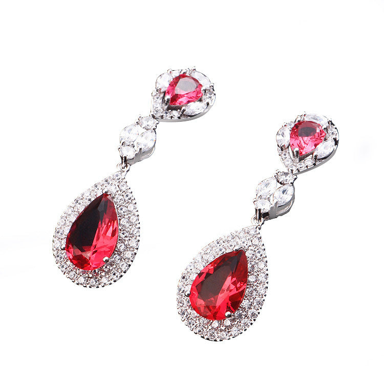 Style Popular Water Drop Sier Pin Earrings