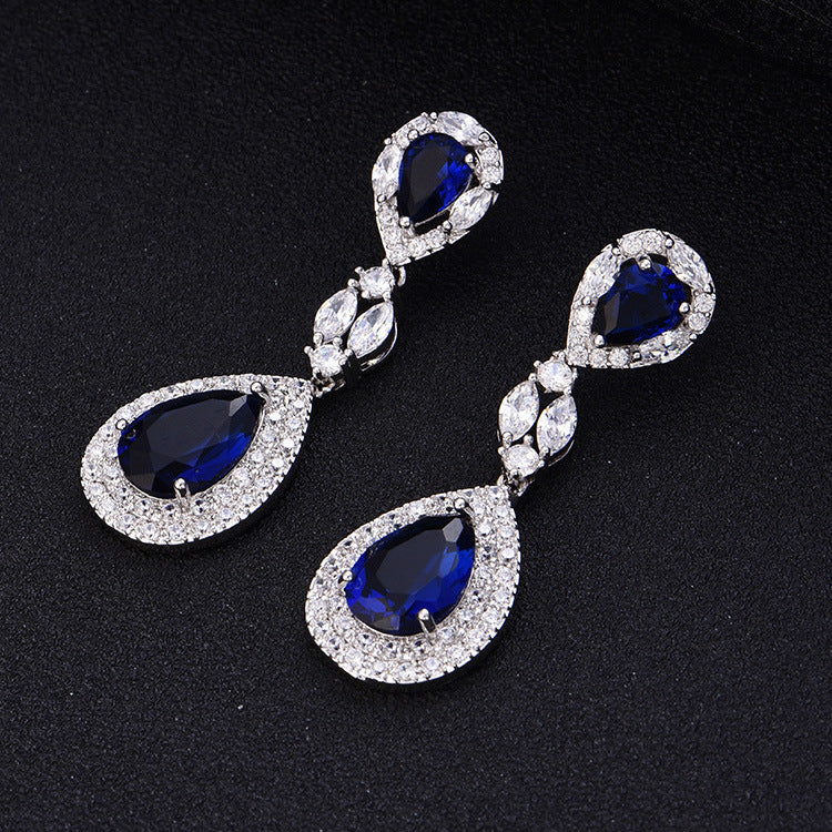 Style Popular Water Drop Sier Pin Earrings