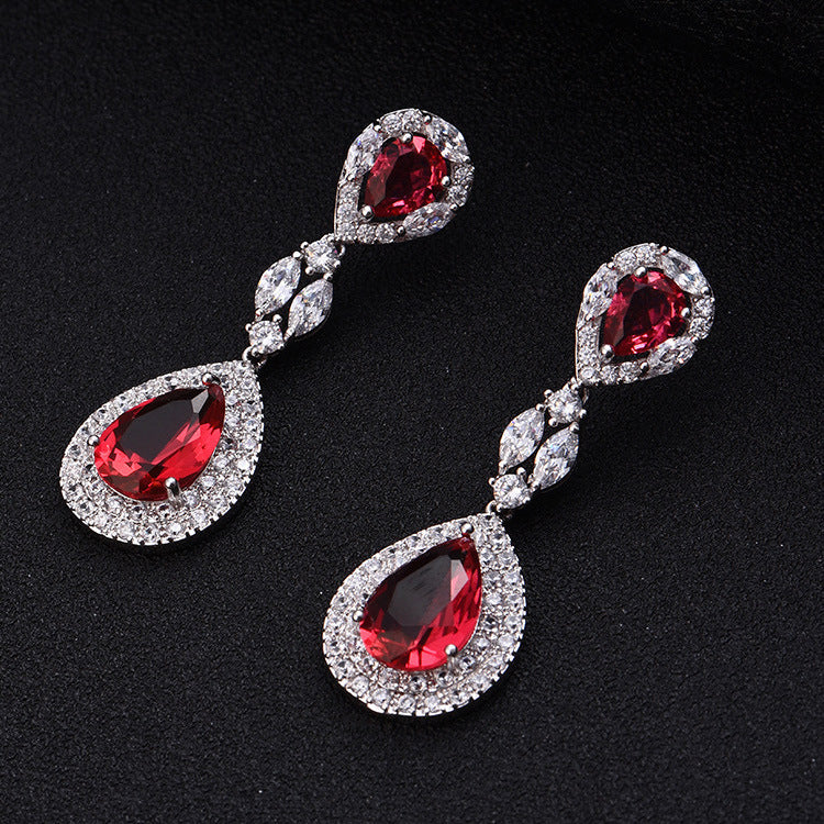 Style Popular Water Drop Sier Pin Earrings