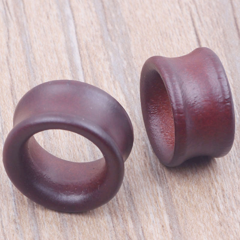 Brown Hollow Wood Auricle Expansion Rod Ear Amplifier Stud Earrings
