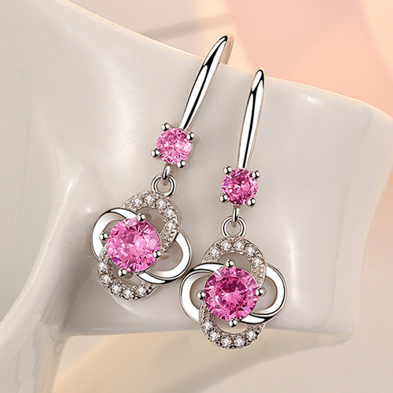 Women's Clover Temperamental Long Korean Style Personalized Ear Clips Earrings