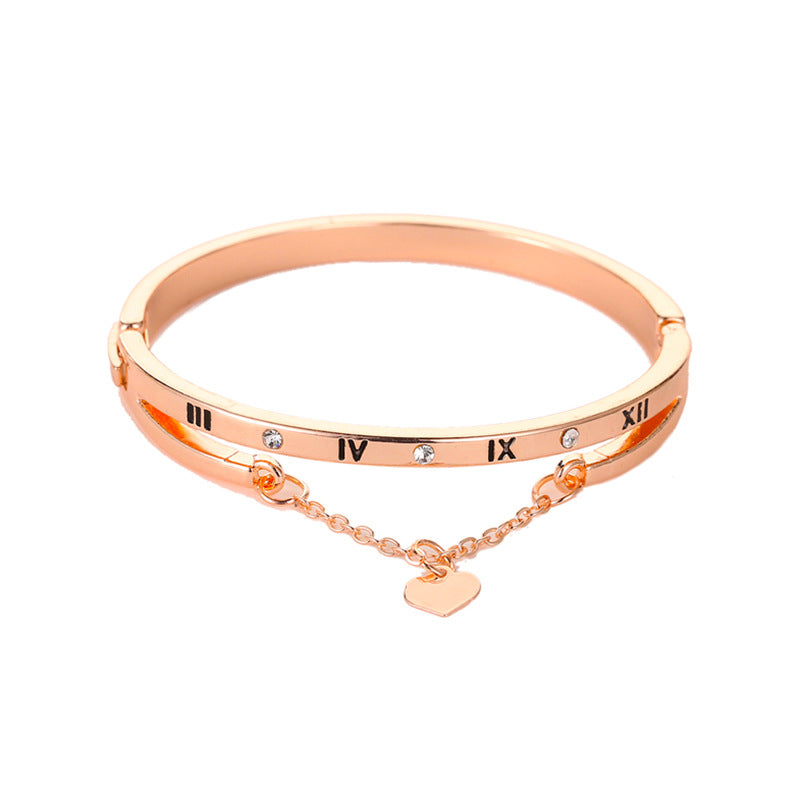 Love Roman Digital Tassel Peach Heart Temperament Wild Korean Rings