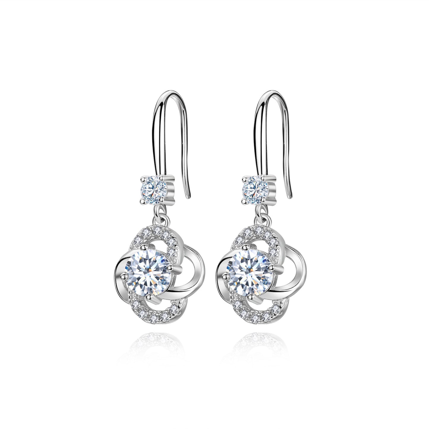 Women's Clover Temperamental Long Korean Style Personalized Ear Clips Earrings