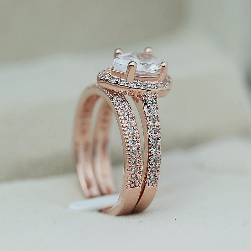 Wassertropfen-Zirkon-Verlobungs-Mode-Dame-Trend-Ringe