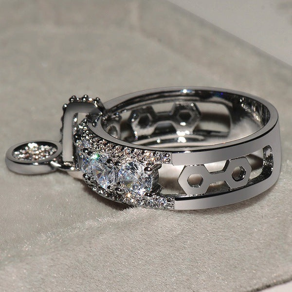 Women's Ornament Fashion Creative Zircon Gold Plated Rings