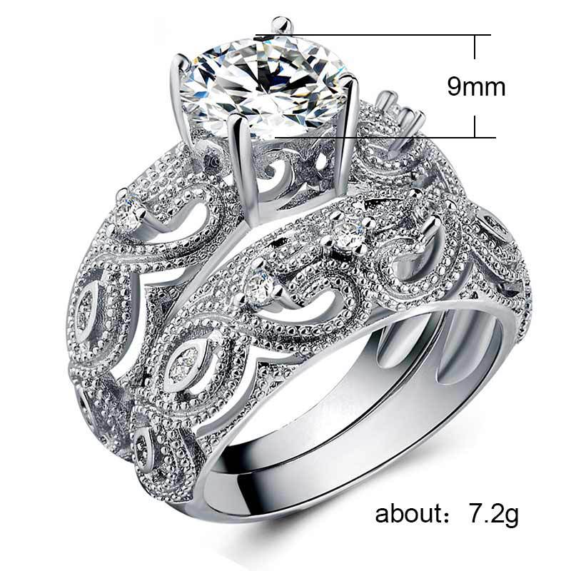 Shi Ornament Hollow Love Flower Set Rings