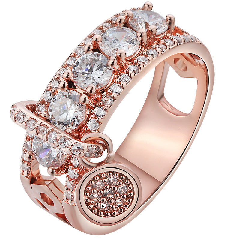 Women's Ornament Fashion Creative Zircon Gold Plated Rings