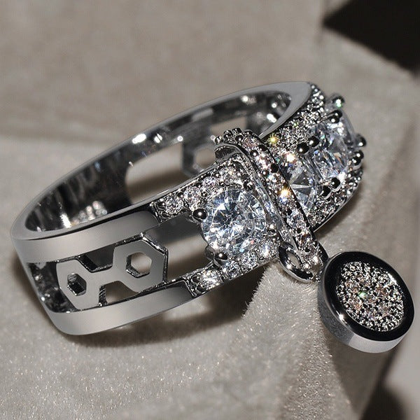 Women's Ornament Fashion Creative Zircon Gold Plated Rings