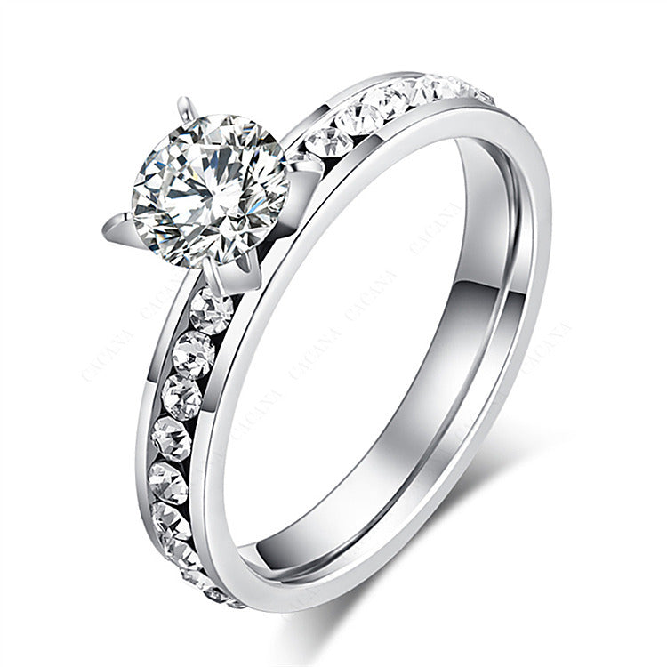 Women's Fashion Design Full Diamond Gold Food Rings