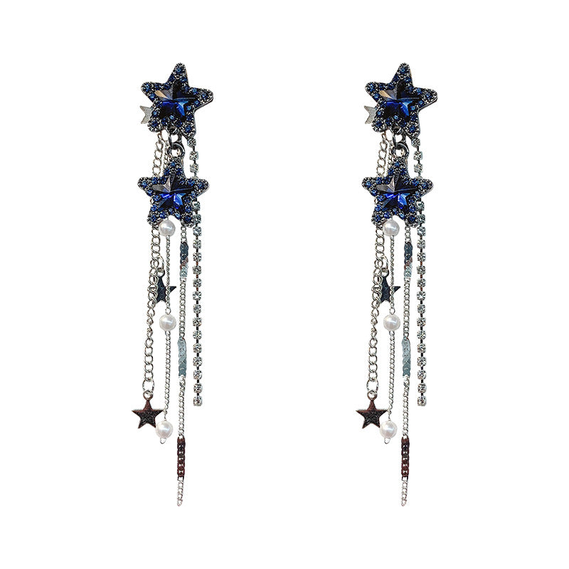 Women's Needle Exaggerated Long Fringe Fashion Elegant Pentagram Rings
