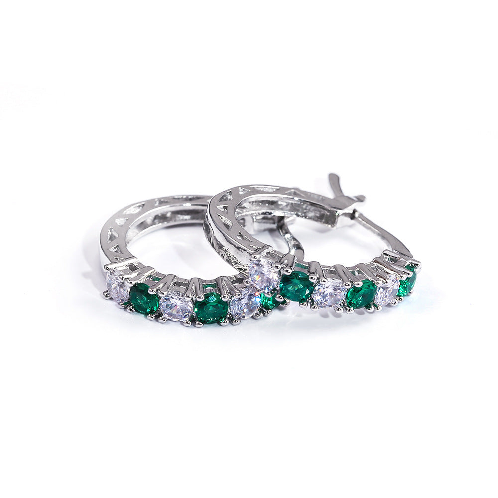Women's Glamorous Trendy Colorful Zircon Fashion Earrings