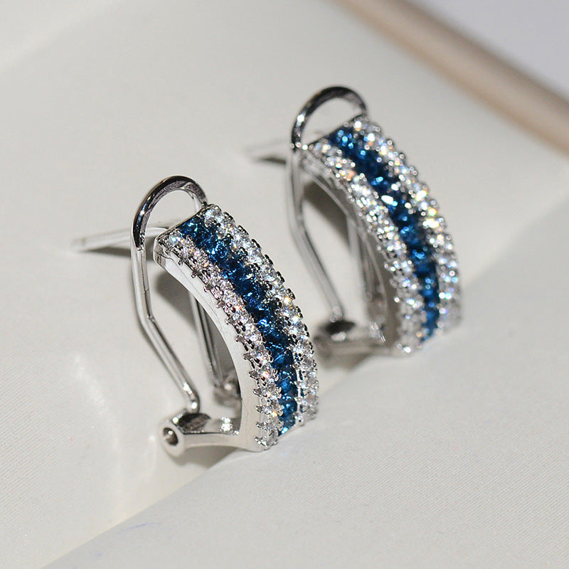 Women's White Gold Plated Color Imitation Sapphire Rings