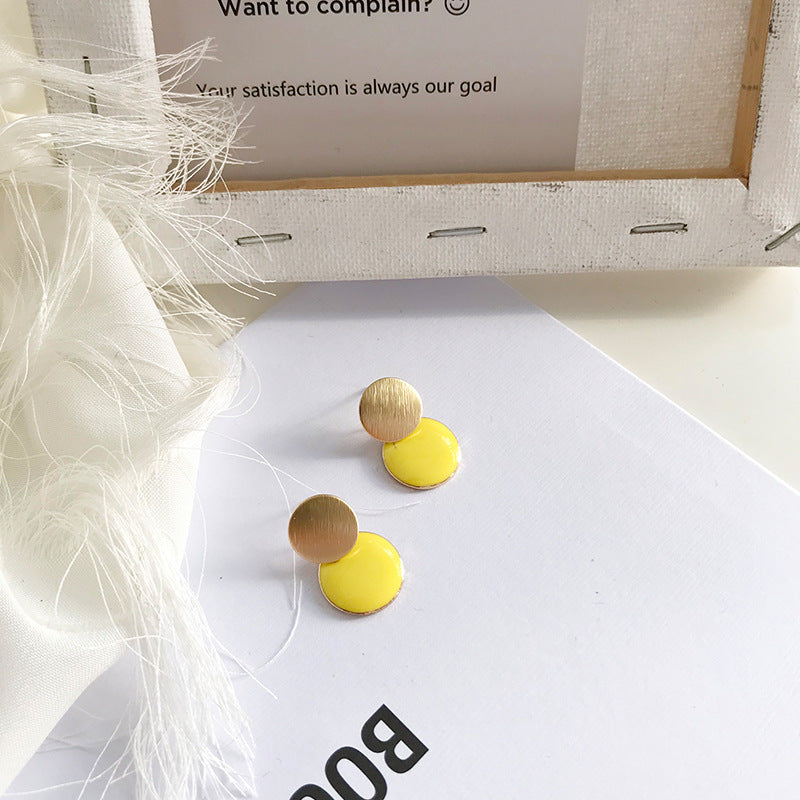 Damen-Ohrringe, frische gelbe Serie, Perlenquaste, schöne Blumen