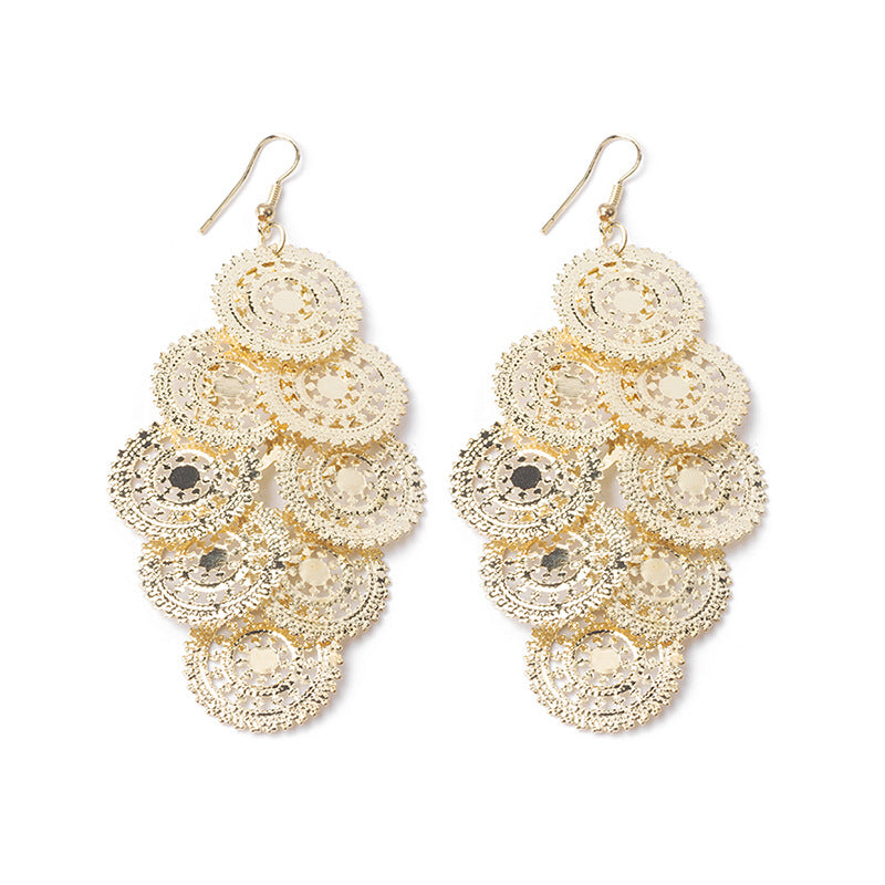 High Profile And Generous Long Hollow Earrings