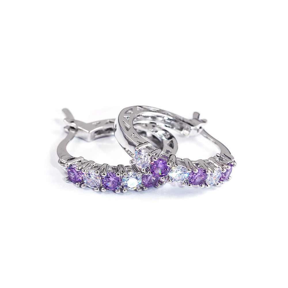Women's Glamorous Trendy Colorful Zircon Fashion Earrings