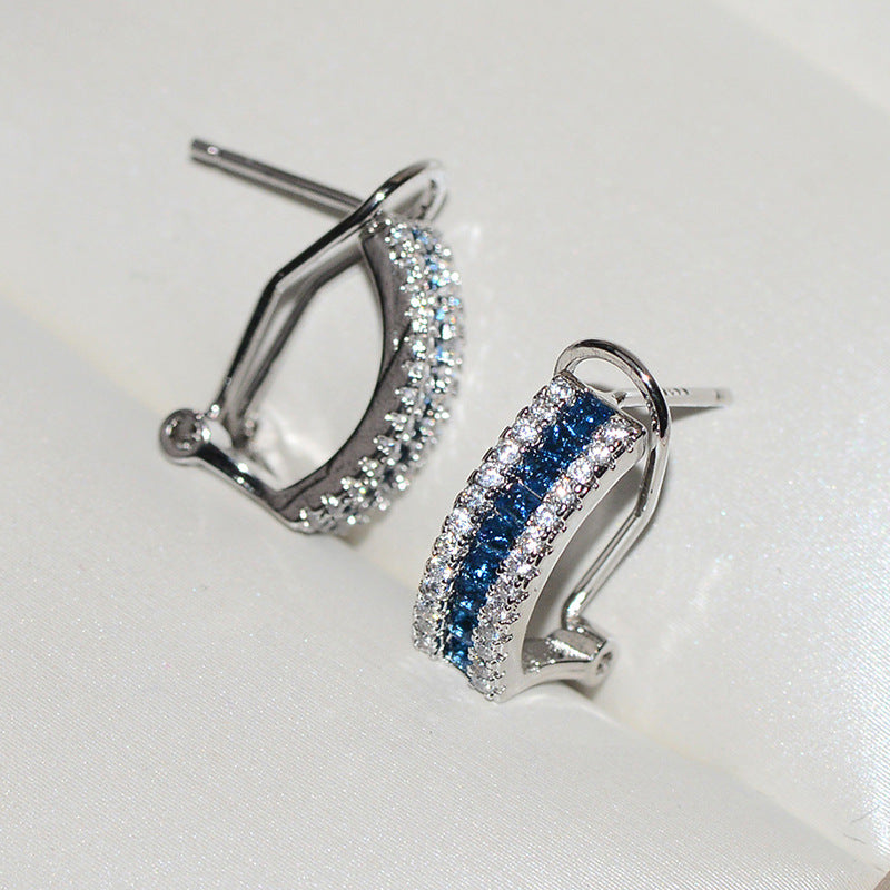 Women's White Gold Plated Color Imitation Sapphire Rings