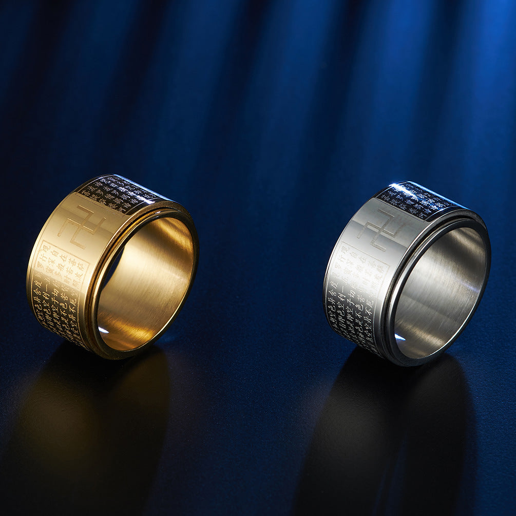 Men's Retro Style Rotatable Stainless Steel Titanium Thumb Rings