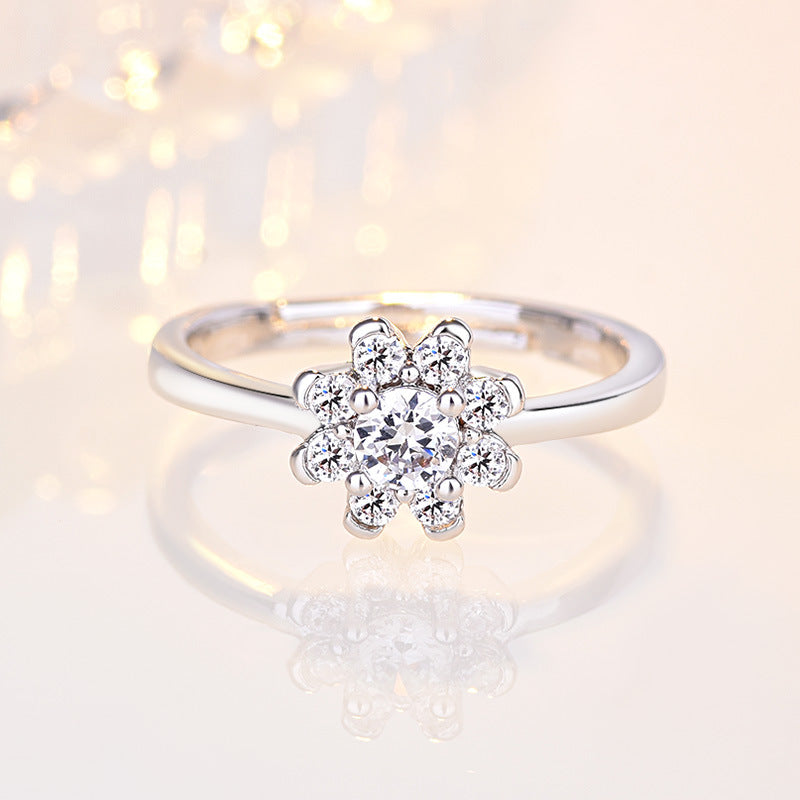 Women's Style Snowflake Open Fashion Elegant Diamond Rings