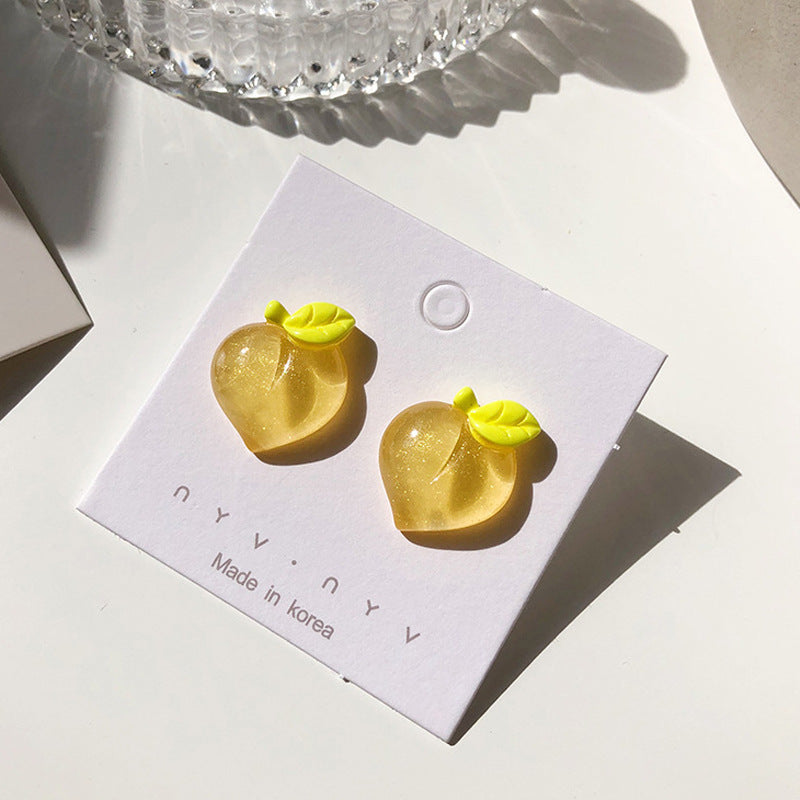 Damen-Ohrringe, frische gelbe Serie, Perlenquaste, schöne Blumen