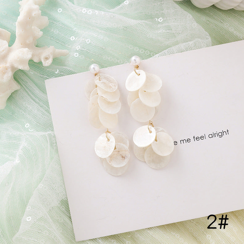 Women's Sweet Cold Starfish Shell Shaped Pearl Earrings