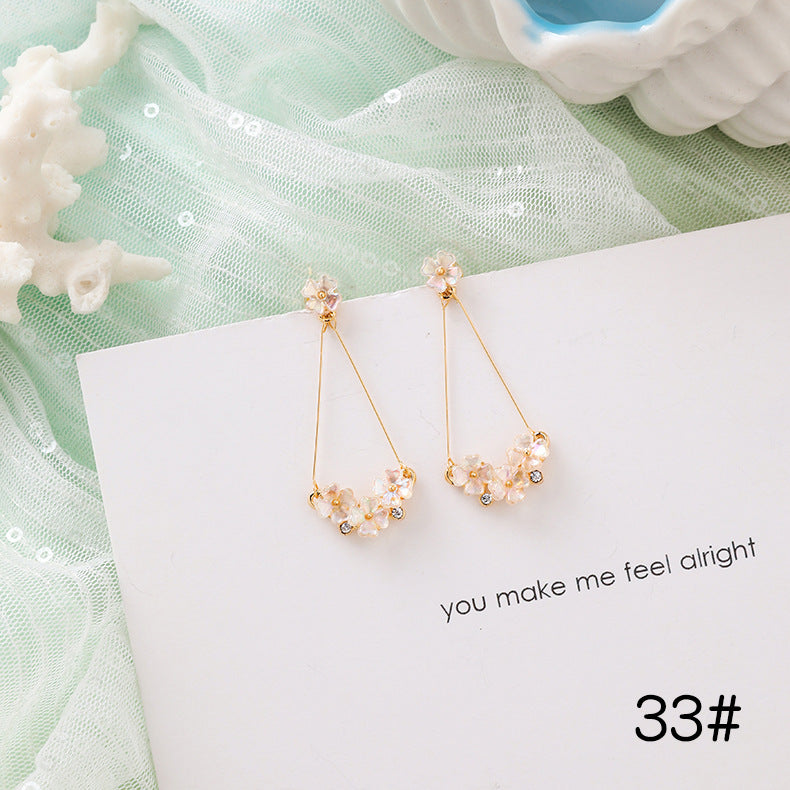 Women's Sweet Cold Starfish Shell Shaped Pearl Earrings
