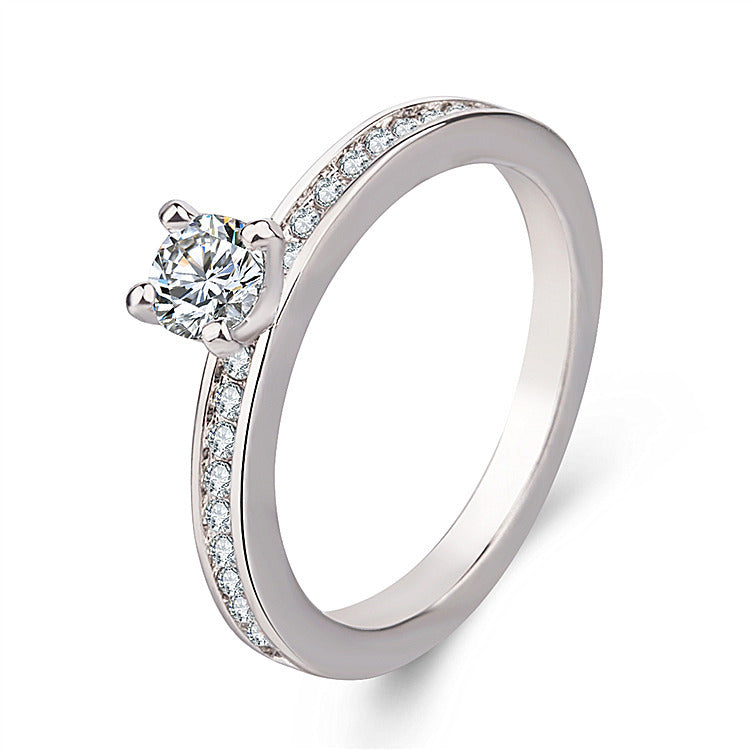 Women's Fashion Design Full Diamond Gold Food Rings