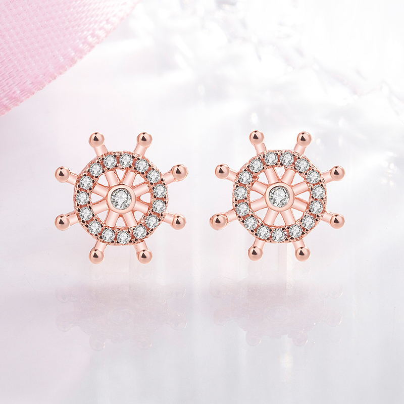 Women's Summer Ferris Wheel With Diamonds Simple Ear Earrings