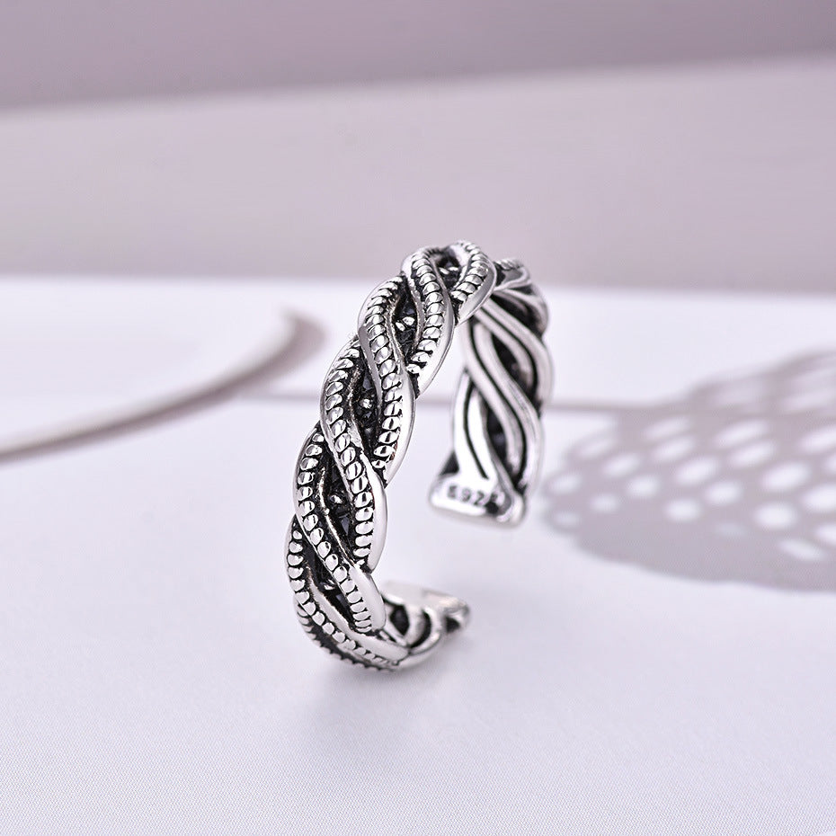 Women's & Men's Interwoven And Vintage Open Niello Jewelry Korean Rings