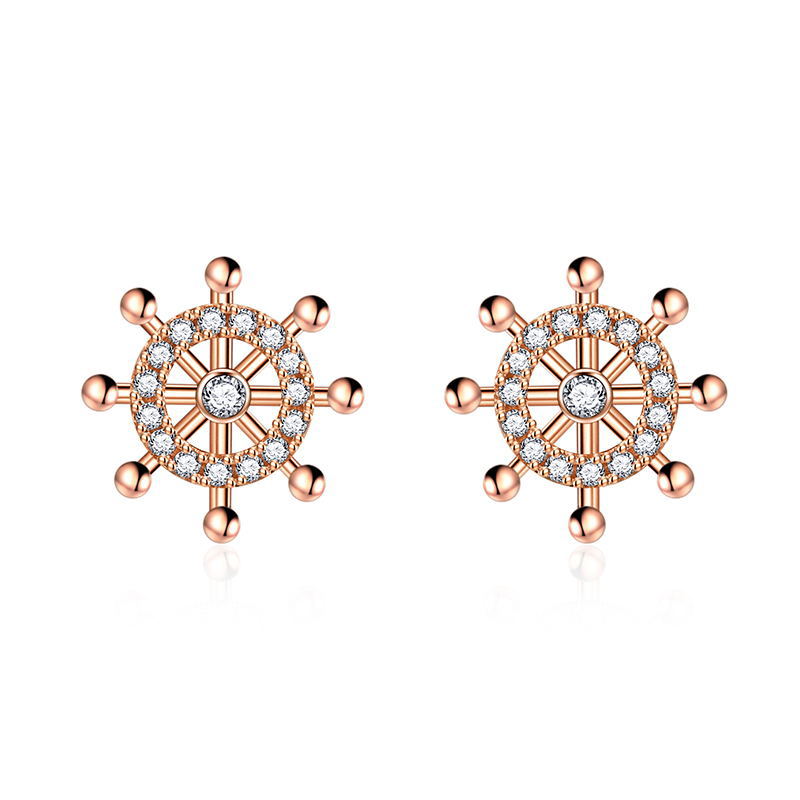 Women's Summer Ferris Wheel With Diamonds Simple Ear Earrings