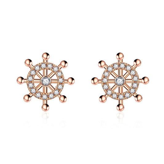 Women's Summer Ferris Wheel With Diamonds Simple Ear Earrings