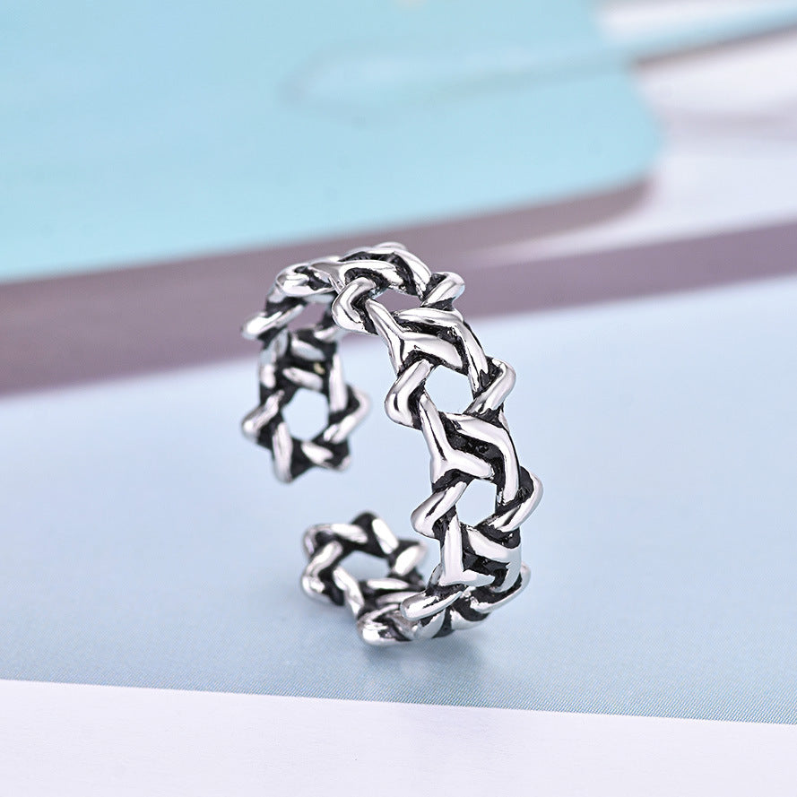 Women's & Men's & Antique Finish Thai Sier Six-pointed Rings