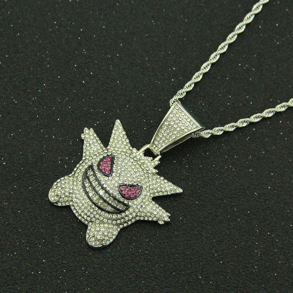Colliers tridimensionnels avec pendentif Hip Hop en diamant, souvenirs pour enfants