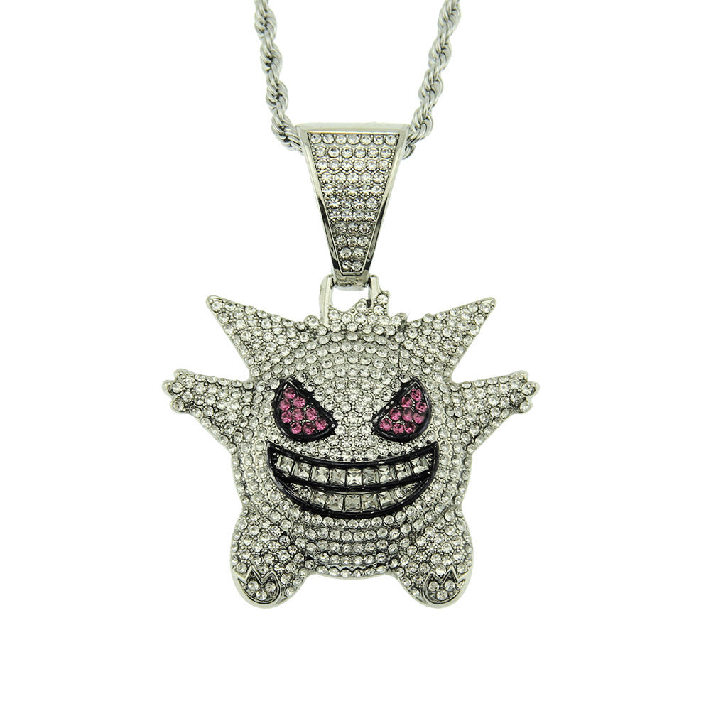 Colliers tridimensionnels avec pendentif Hip Hop en diamant, souvenirs pour enfants