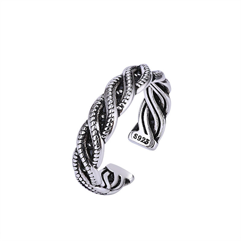 Women's & Men's Interwoven And Vintage Open Niello Jewelry Korean Rings
