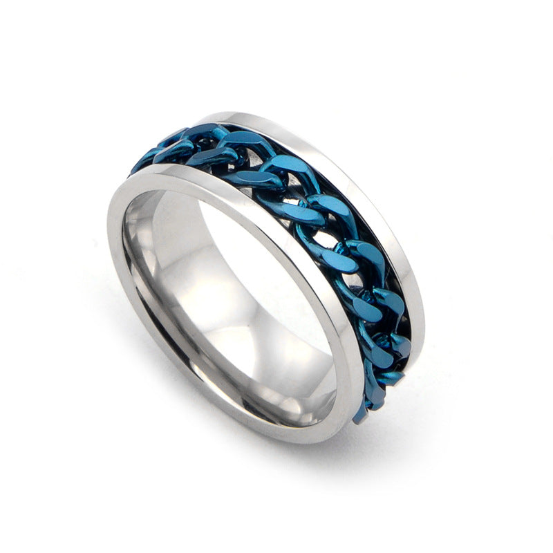 Men's Wind Stainless Steel Rotatable Chain Bottle Opener For Ring