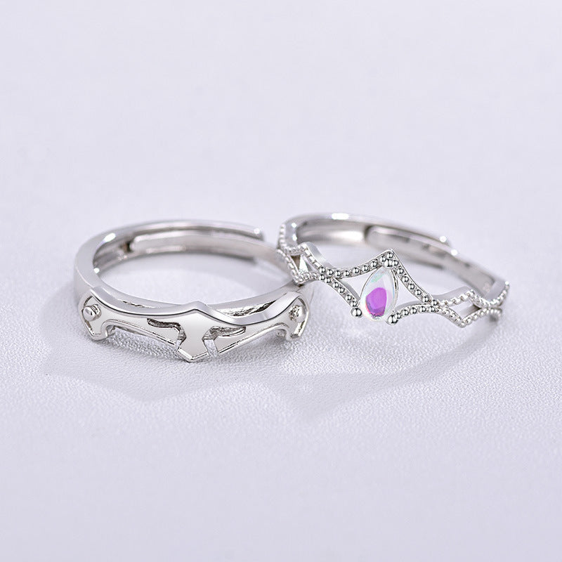 Dream Princess And Knight Couple Simple Opening Popular Ornament Rings