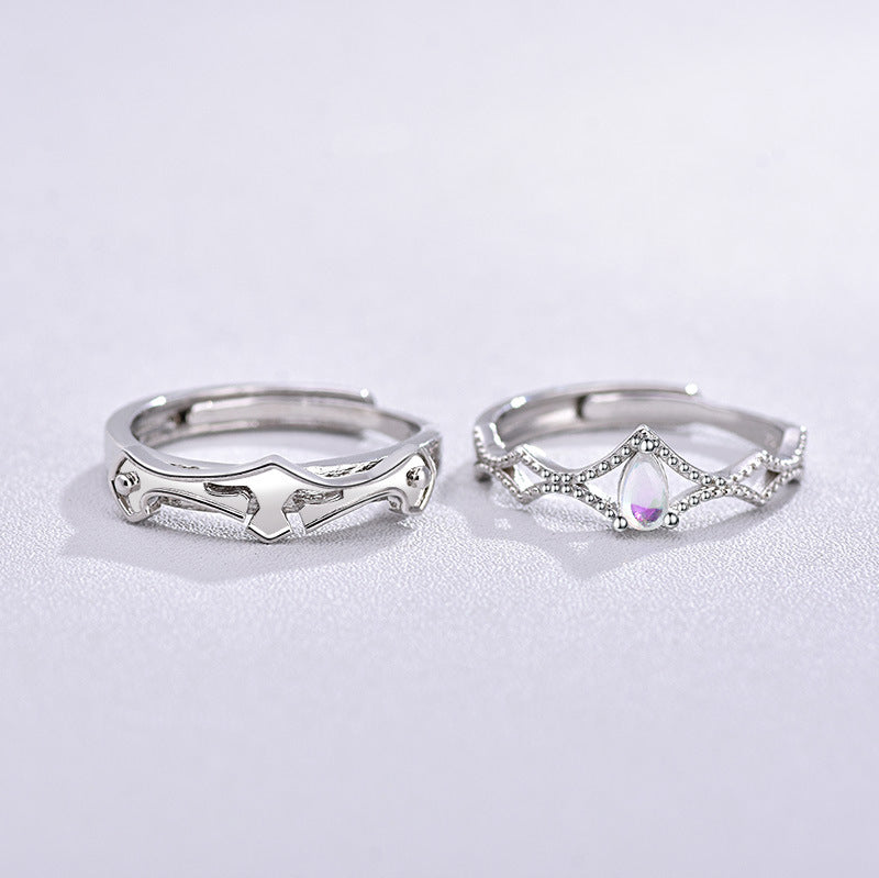 Dream Princess And Knight Couple Simple Opening Popular Ornament Rings