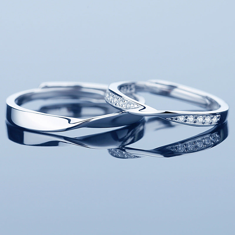 Damen & Herren & Mobius Strip Paar Paar und Sterling Ringe