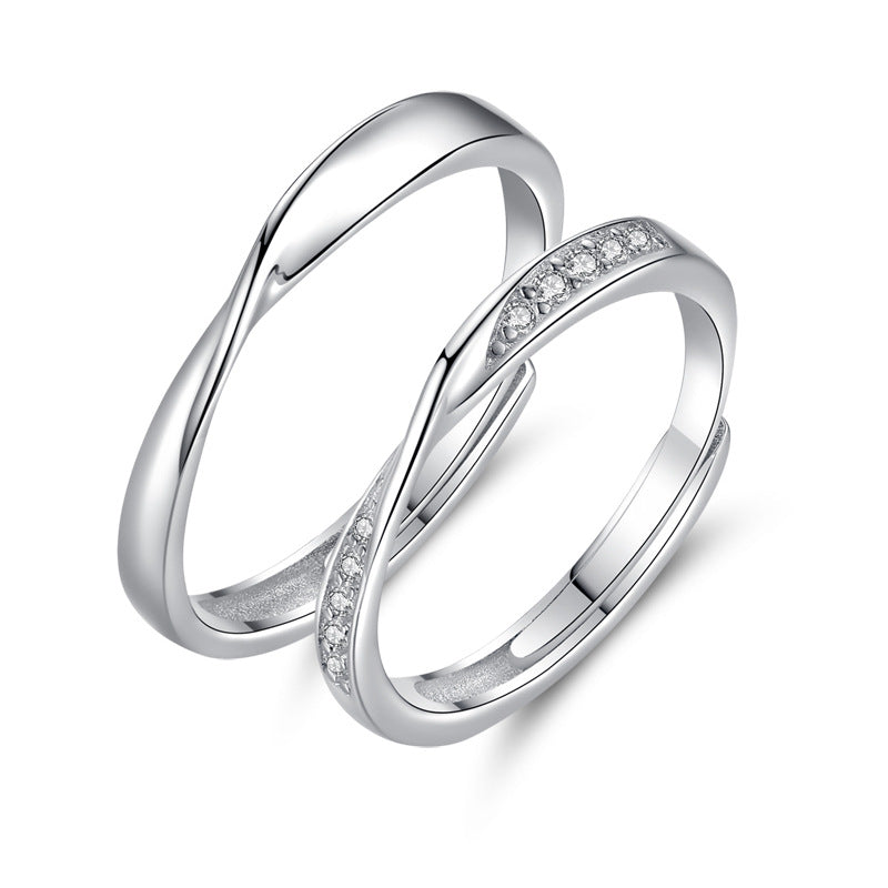 Damen & Herren & Mobius Strip Paar Paar und Sterling Ringe
