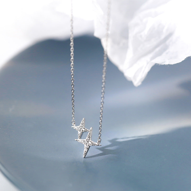Women's Zircon Pentagram National Short Sweater Pendant Necklaces